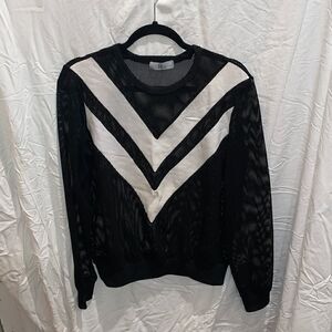 Front row shop net sweater white black size S